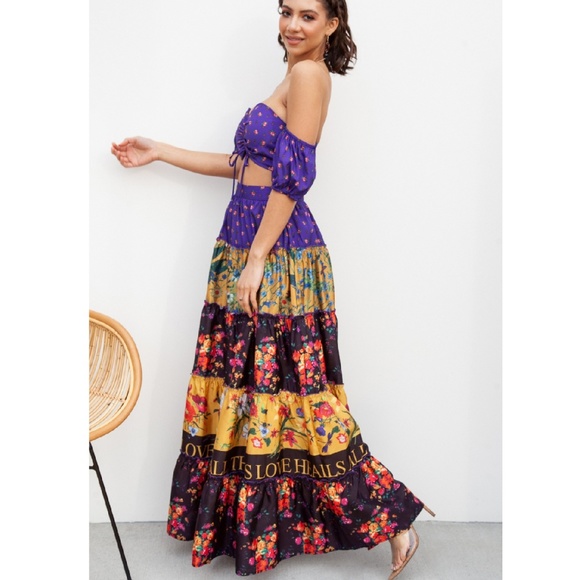 LAST 1! NWT Off Shoulder Crop Top & Maxi Skirt Set - Picture 2 of 5